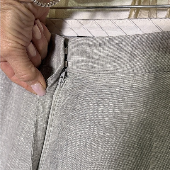 Lafayette 148 New York NWOT Soft Gray Dalton Linen/Wool Blend Trouser Size 14 - Picture 6 of 12